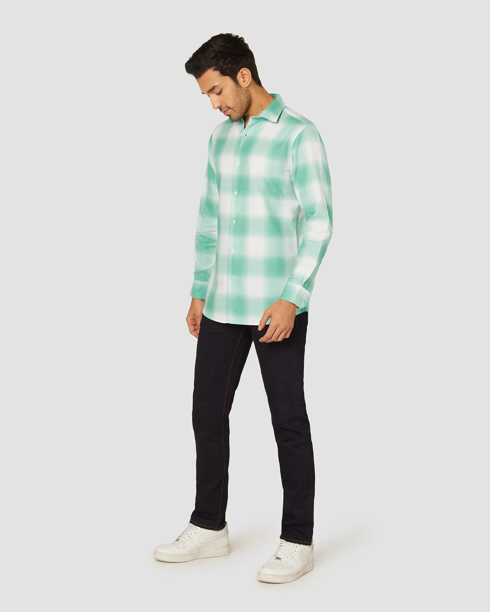 Mint Burst Checked Shirt