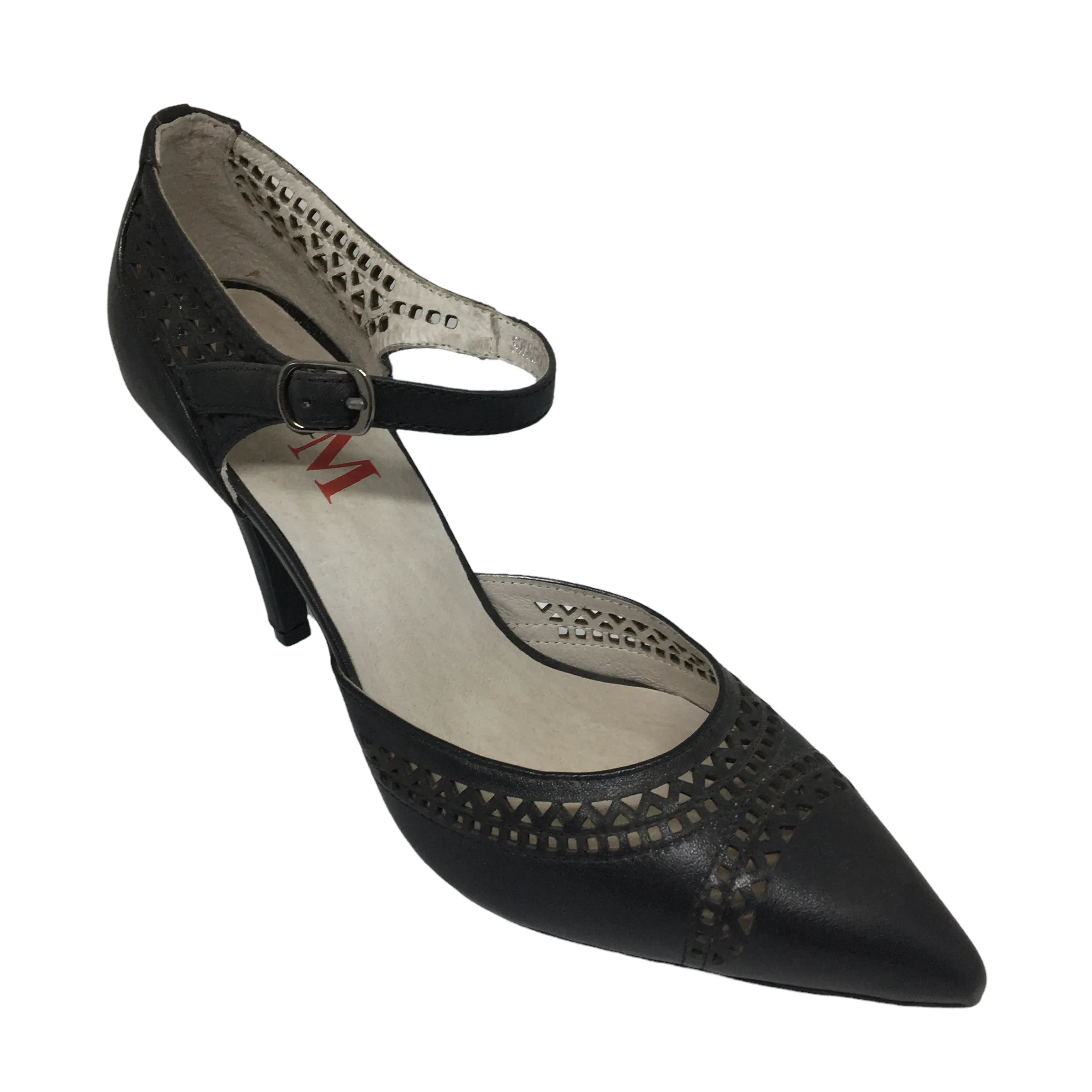 Miss M Serene Black Leather Heel