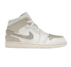 Nike Men's Air Jordan 1 Mid SE Craft Shoes - White / Orewood Brown / Tech Grey / Sail