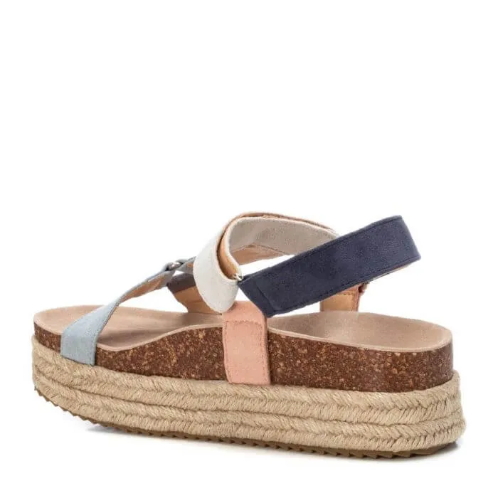 Platform Faux Suede Blue Sandal