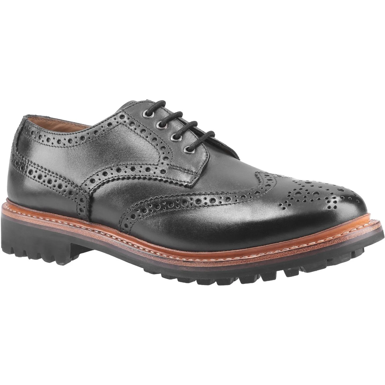 Quenington Commando Goodyear Welt Shoes Black