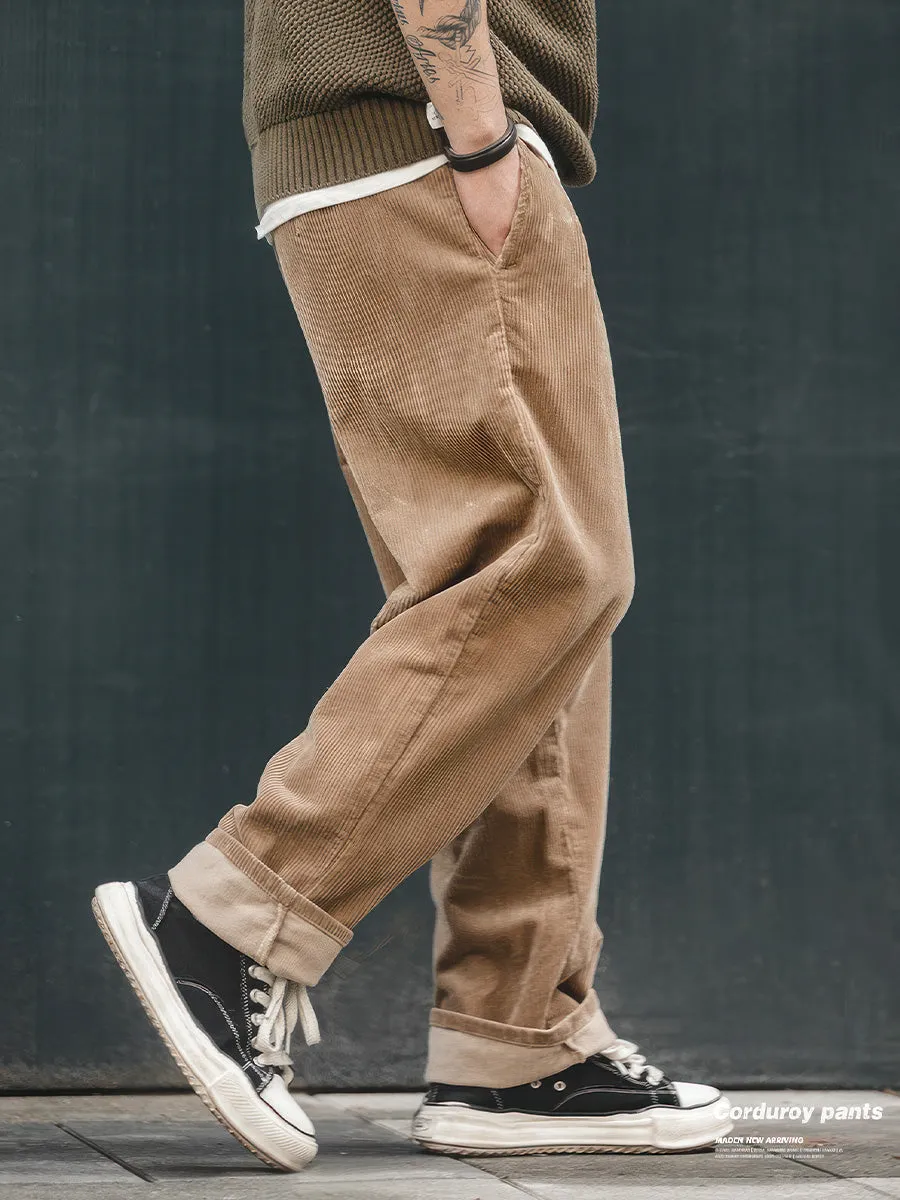 Relaxed Fit Corduroy Casual Pants