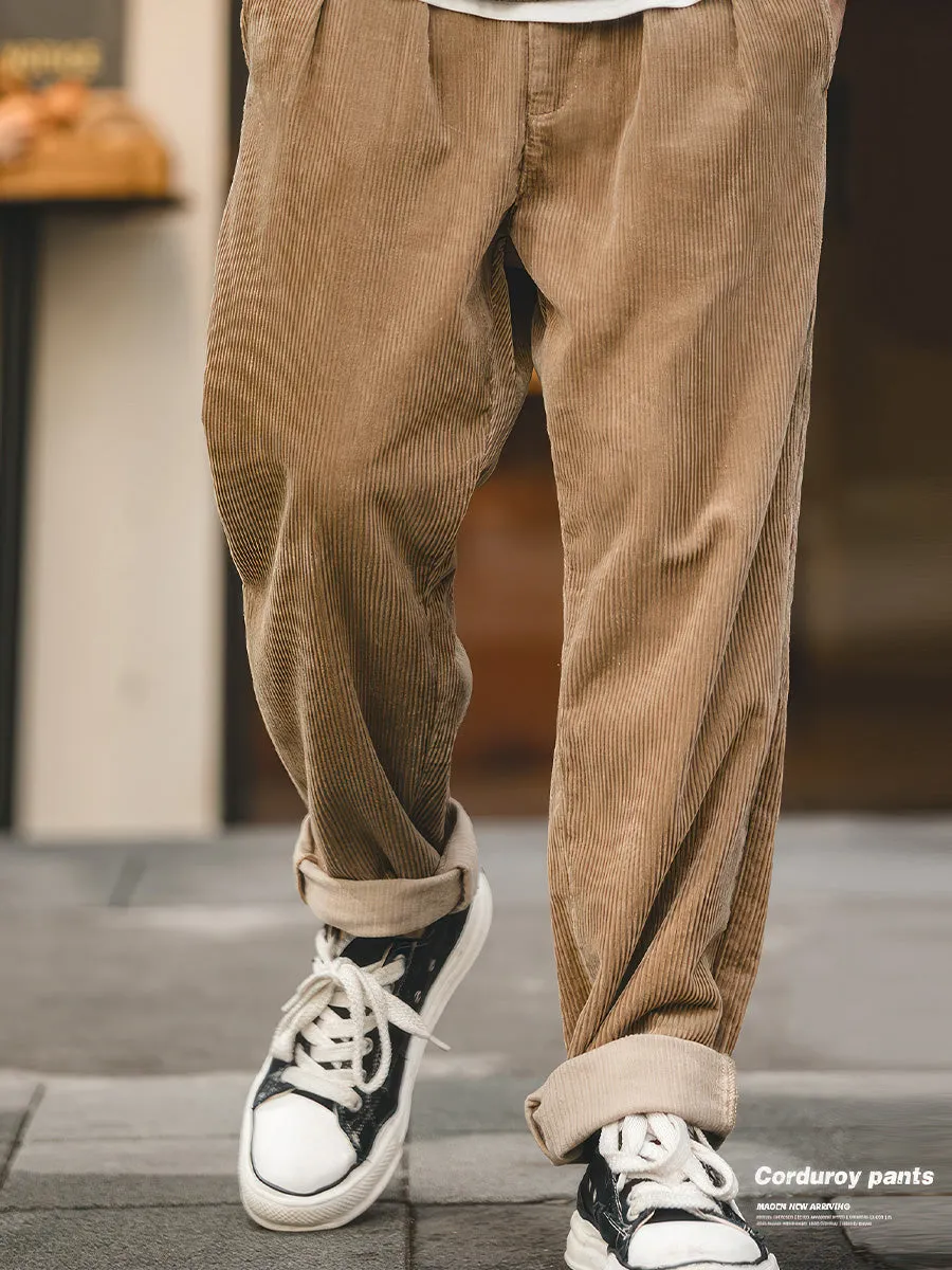 Relaxed Fit Corduroy Casual Pants