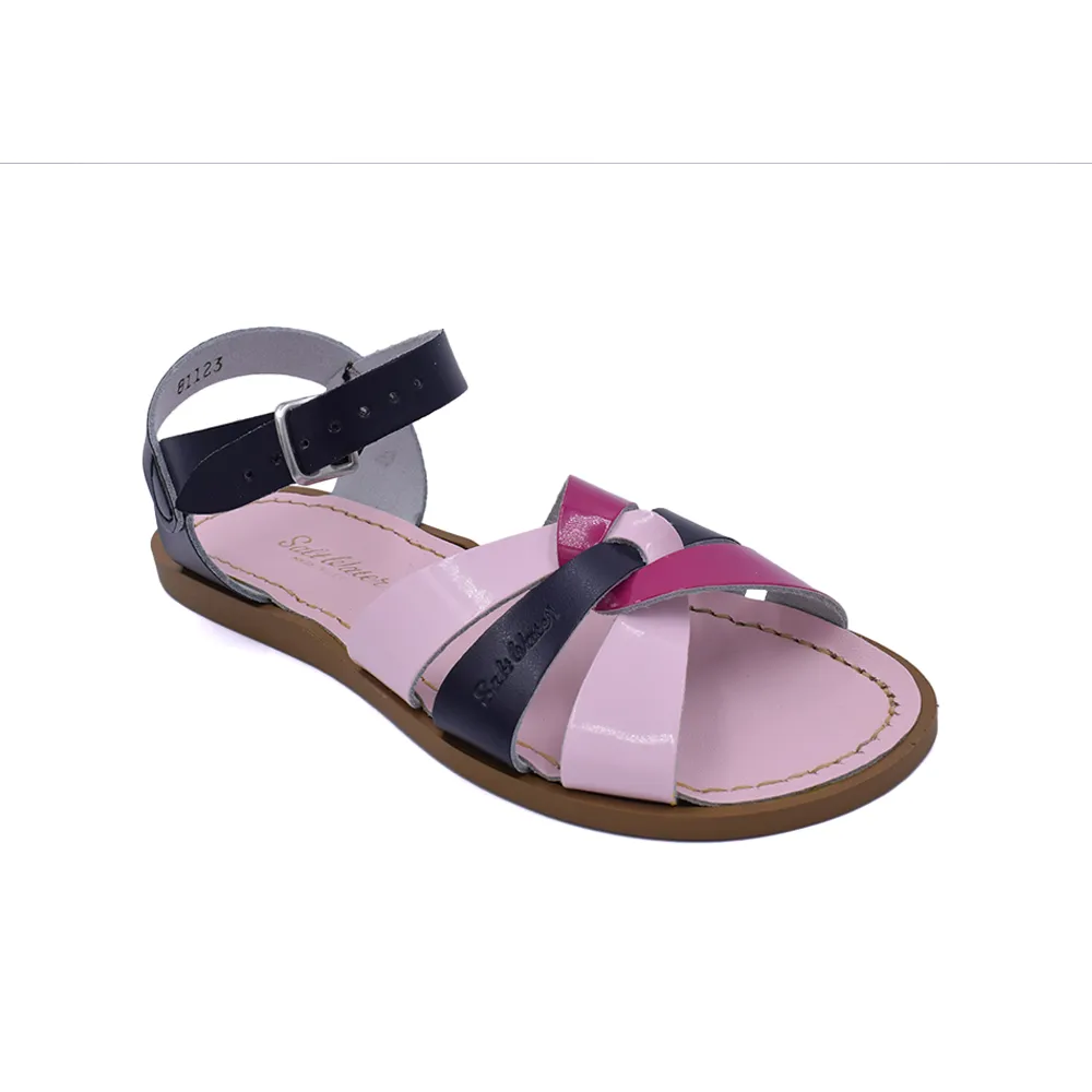 Salt Water Sandals Marvellous Matilda Mash-Up - Shiny Pink/Shiny Fuschia/Navy