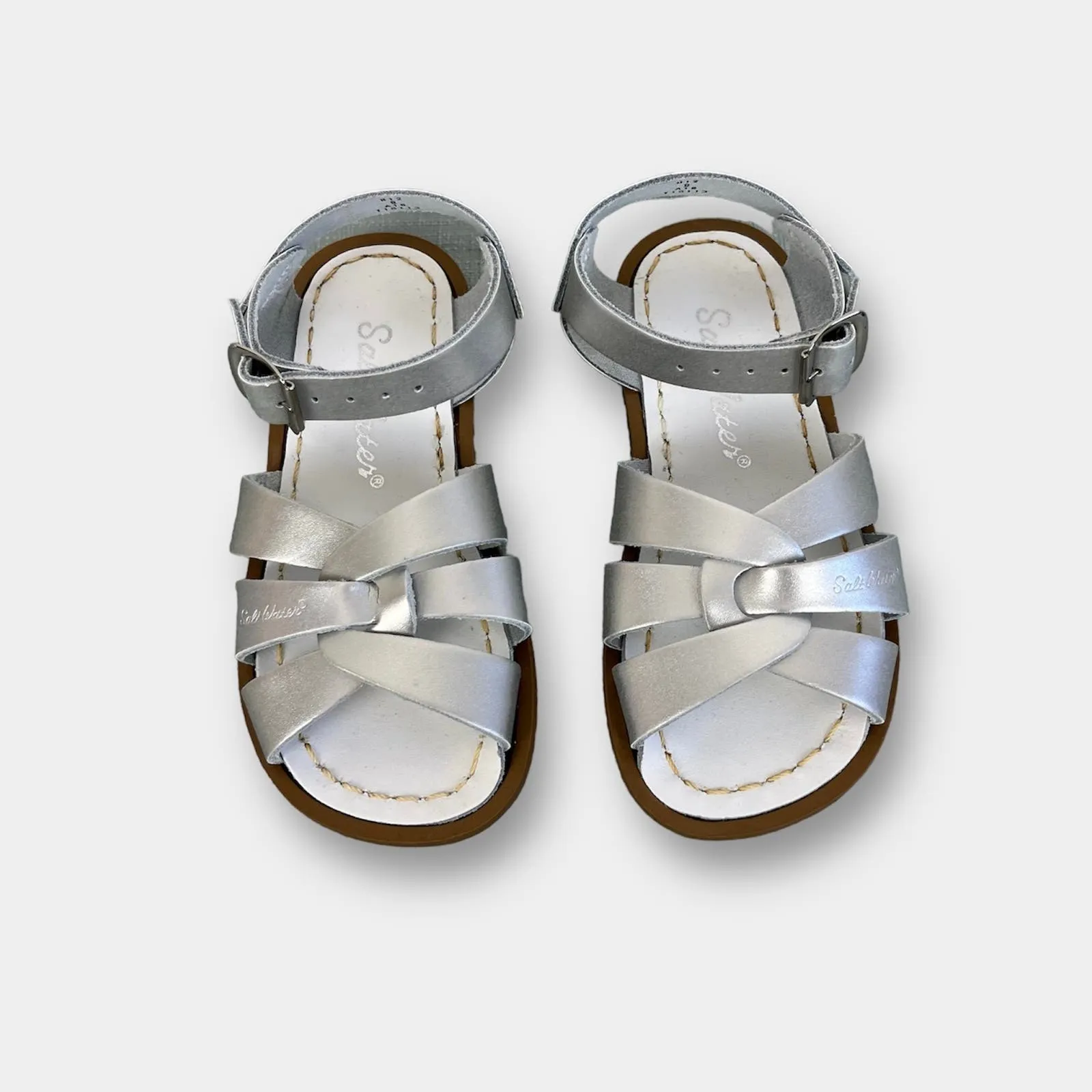 Saltwater Original Girls Silver Sandals 9