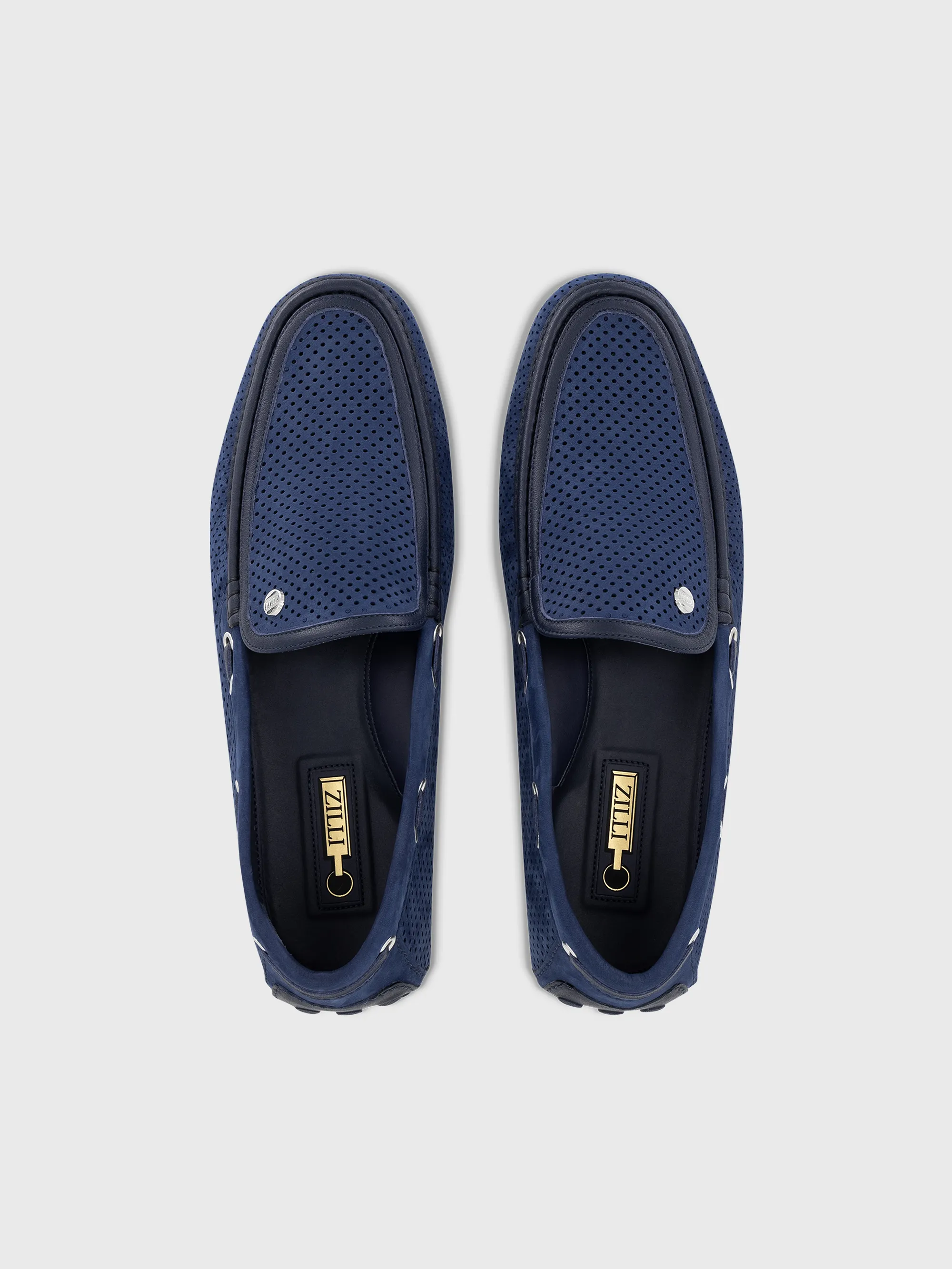 Suede Perforated Loafers