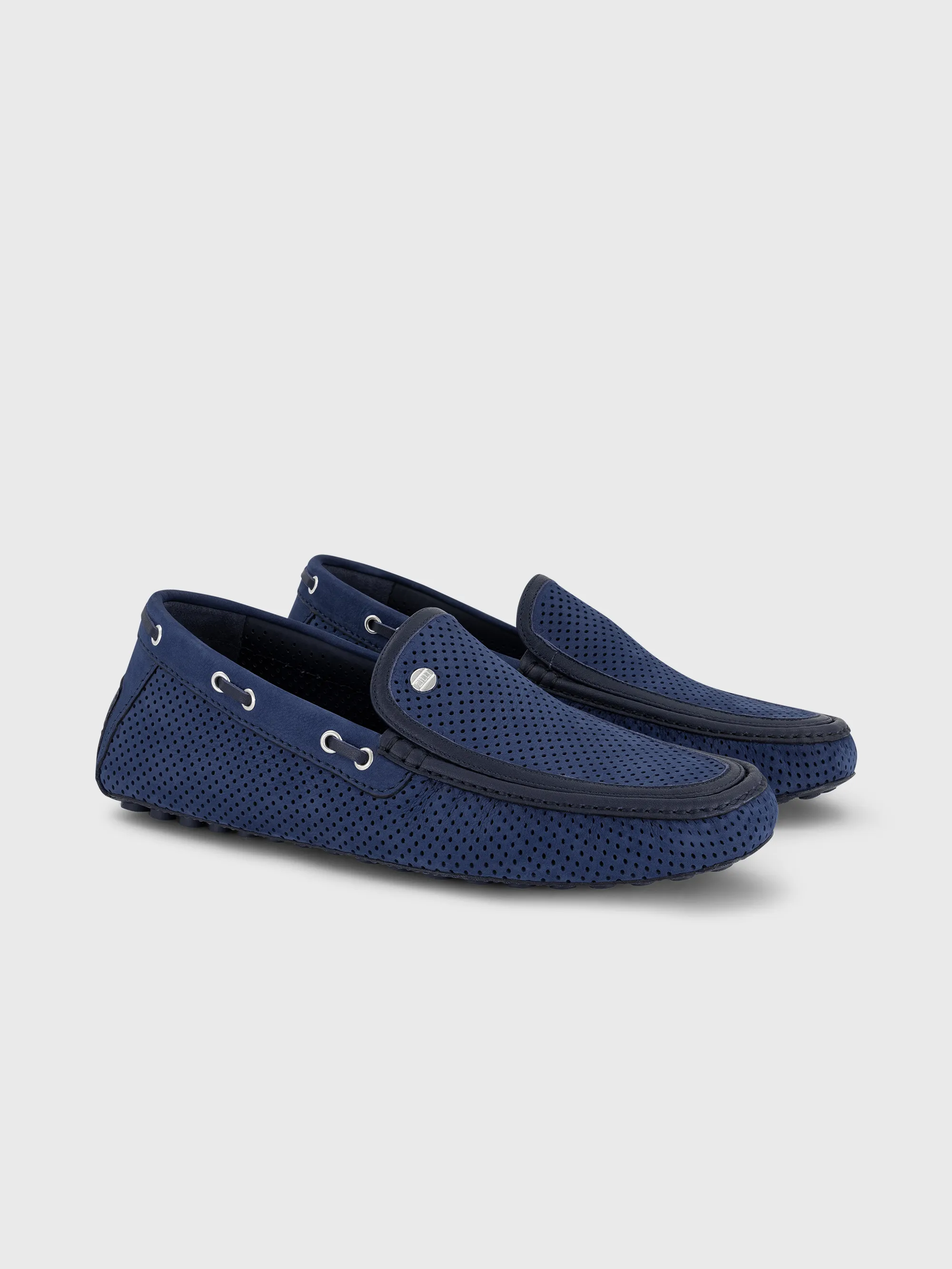 Suede Perforated Loafers