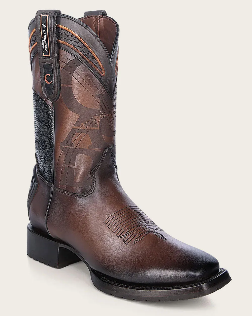 Western hand-painted brown boot