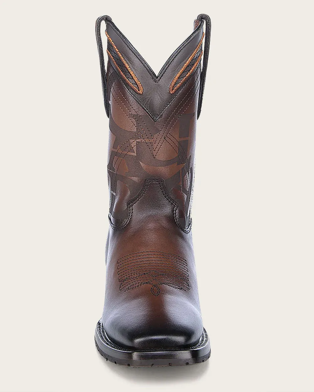 Western hand-painted brown boot