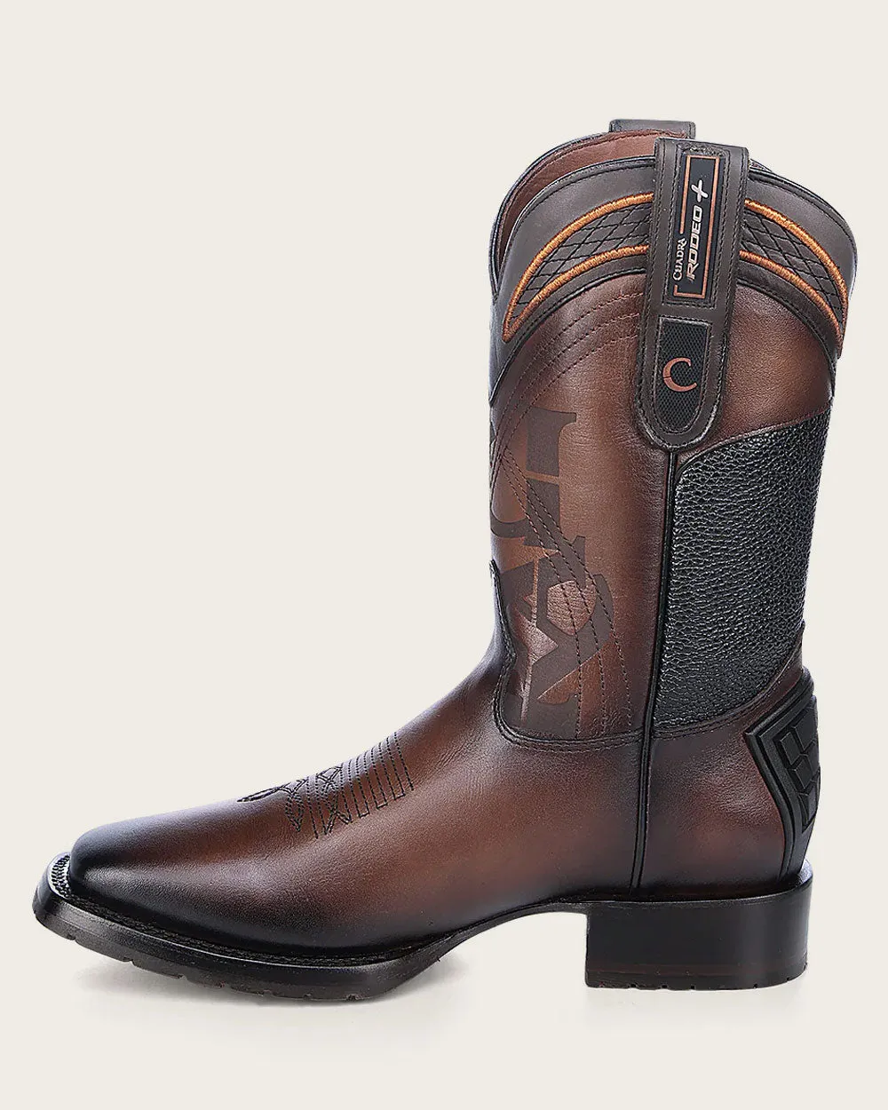 Western hand-painted brown boot