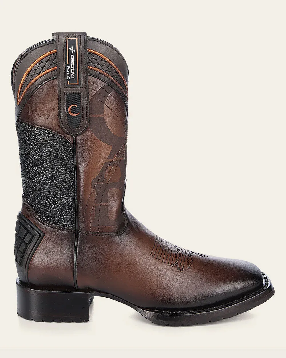 Western hand-painted brown boot