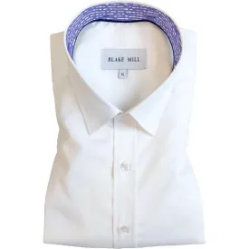 White with Morse Hidden Button Shirt