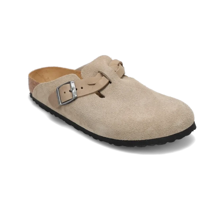 Women's Boston Braid Narrow Taupe Suede